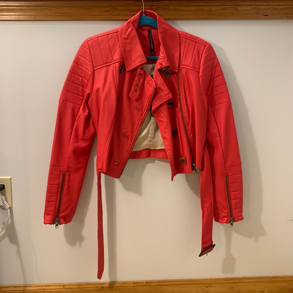 Walter Baker Red Moto Jacket